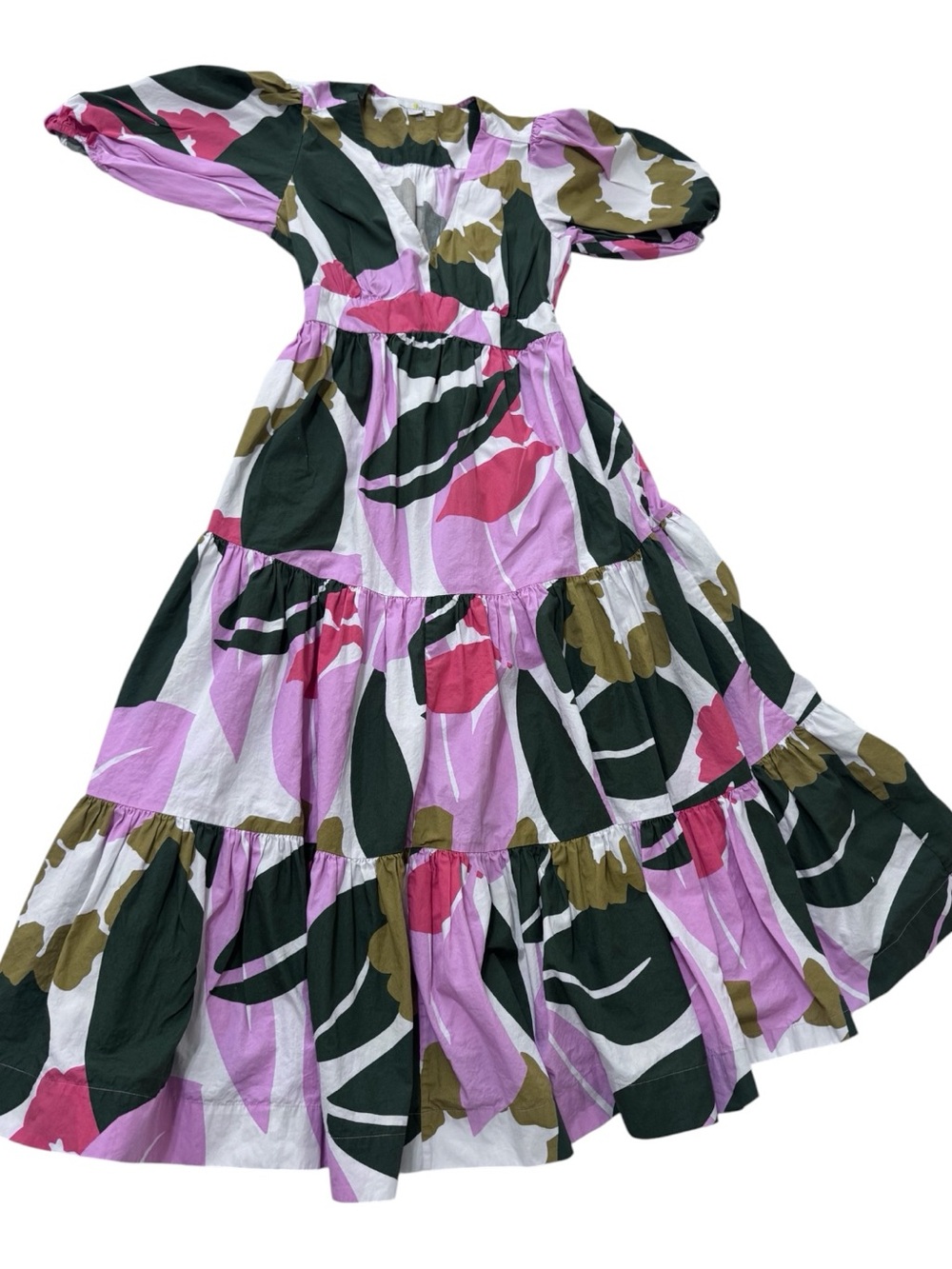 Boden Floral Tiered Maxi Dress in Lavender, Olive & Pink - Picture 2 of 8